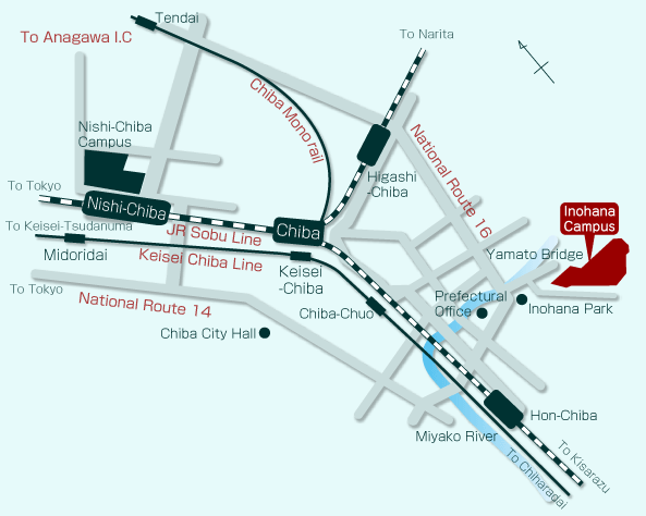access map to inohana Campus