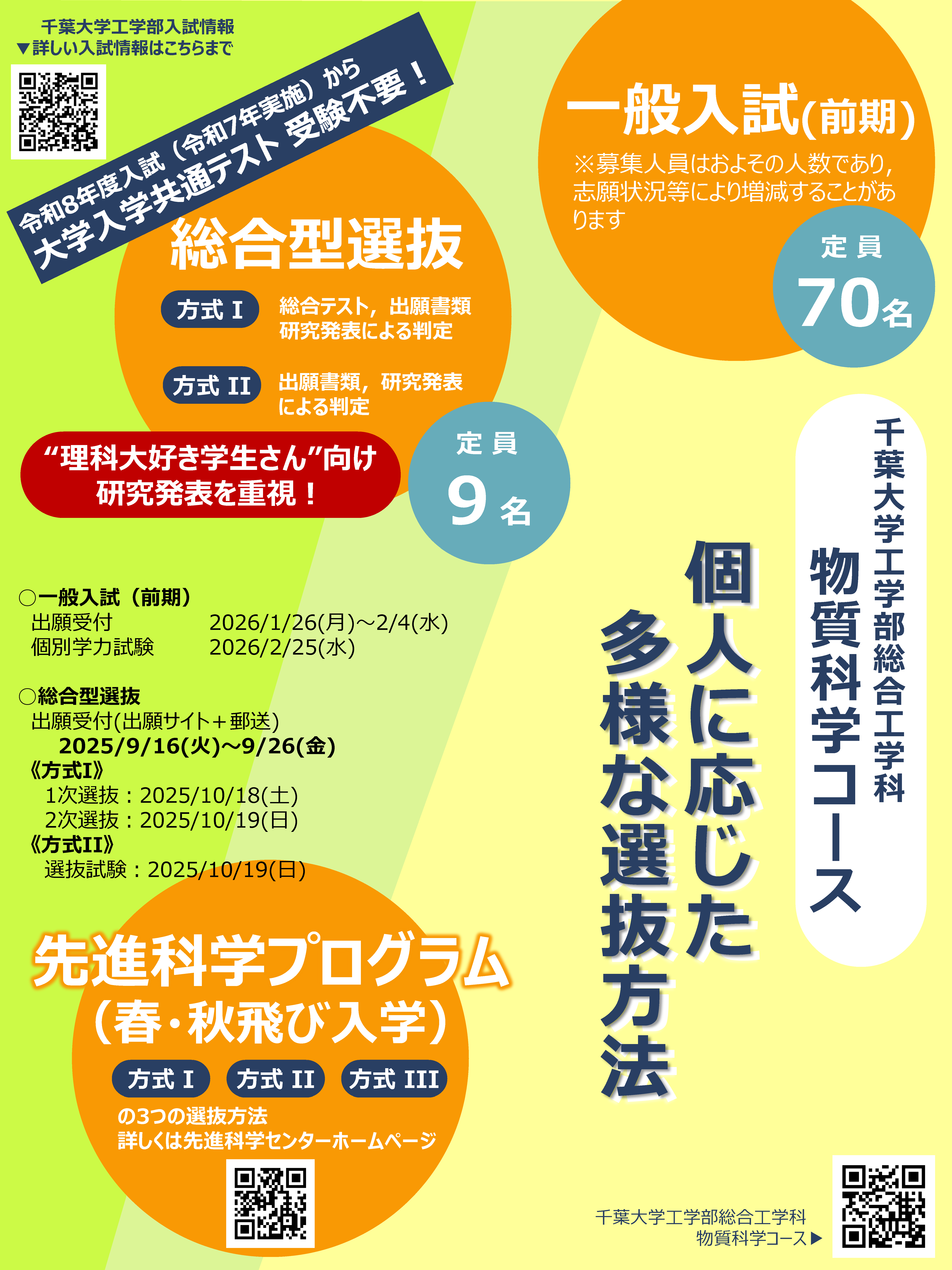 総合型選抜に関するチラシ